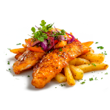 Pescado y patatas fritas